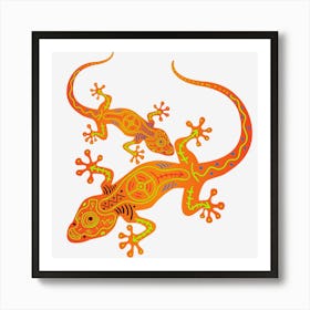 Lizards Reptiles Nature Animals Wildlife Colorful Art Print