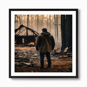 Man Standing In The Forest Art Print