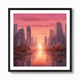 Sunset Cityscape Art Print