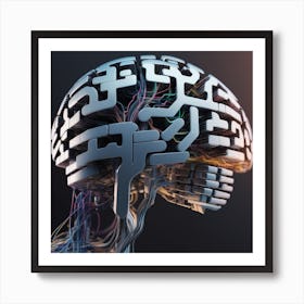 Brain With Wires 7 Art Print