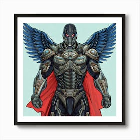 Firefly Battle Worn Cyborg Superhero With Steel Wings 60926 (2) Art Print