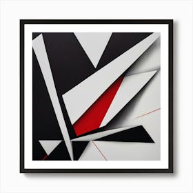 Abstract Black And White Painting 4 Art Print