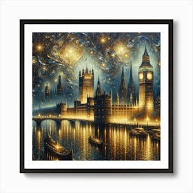 Festive London Vintage Dreamy Poster