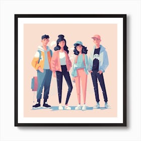 Group Of Young People 7 Art Print