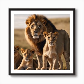 la familles de lion Art Print