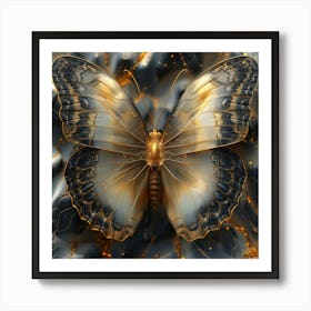 Golden Butterfly 2 Art Print