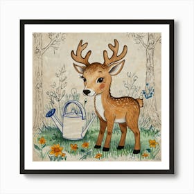 Little Deer In The Woods Art Print