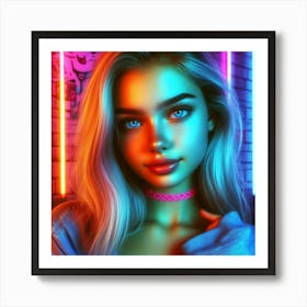Neon Girl 5 Art Print