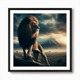 Lion In The Desert Art Print