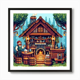 8-bit fantasy tavern 3 Art Print
