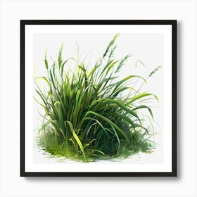 Watercolor-Spring-Grass-Clipart.17 Art Print