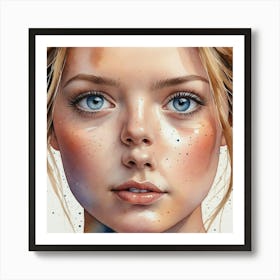 Girl With Blue Eyes 10 Art Print