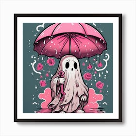 Ghost With Umbrella Art Print