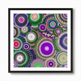 Pohutukawa Purple And Green Square Art Print