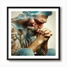 Man Praying In The City Art Print