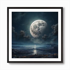 A beautiful landscape of the moon  Art Print