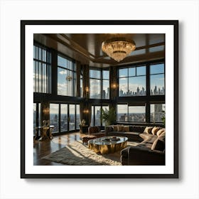 Living Room With City View 2 Art Print