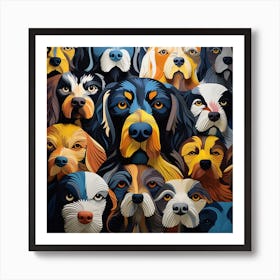 Many Dogs Art Print