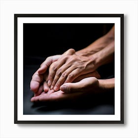 Two Hands Holding Hands Art Print