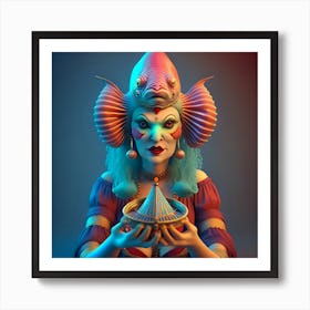 Circus Freak Show Fish (Series) Fortune Teller Art Print