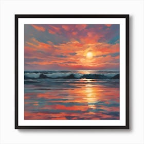 Sunset At The Beach Art Print