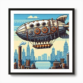 8-bit steampunk airship 1 Art Print