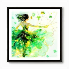 Clovers Flower - St Patrick'S Dance Art Print