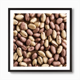 Chocolate Beans On A Brown Background Art Print