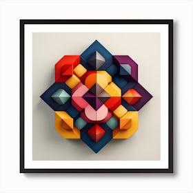 Geometric Cubes Art Print