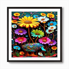 Colorful Flowers Art Print