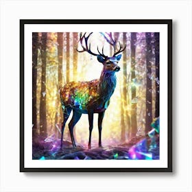 Deer In The Forest 52 Art Print