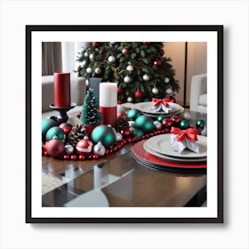 Christmas Table Setting 15 Art Print