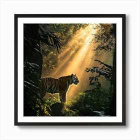 Tiger In The Forest art print Art Print