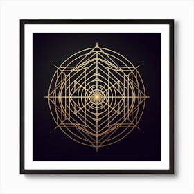 Golden Geometric Pattern Art Print