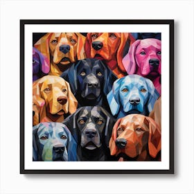 Polygonal Dogs Art Print