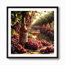 Wine And Grapes 1 Art Print