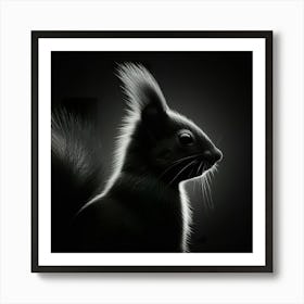 Black And White Squirrel Art Print