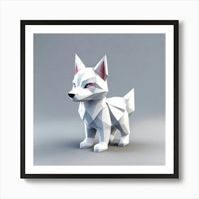 Origami Wolf Art Print