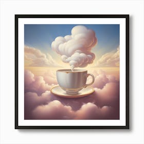 Coffee Cup In The Clouds Art Print