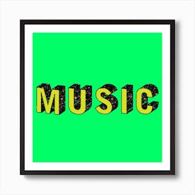 Green Music Square Art Print