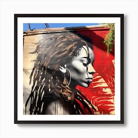 Phillychase Stencil Street Art Of A A Beautiful African America 30c75128 6d2f 47cc Ad22 38253df01b97 Art Print