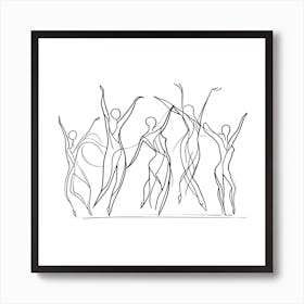 Abstract Human Figures Dancing Art Print