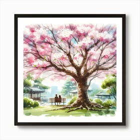 Sakura Blossoms In The Park Art Print