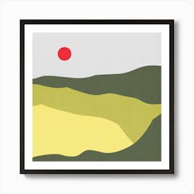 Watercolor sunset landscape 16 Art Print