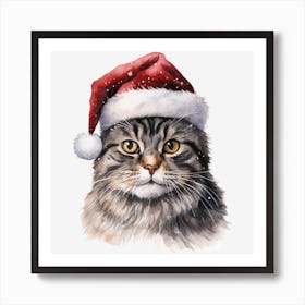 Santa Cat 26 Art Print