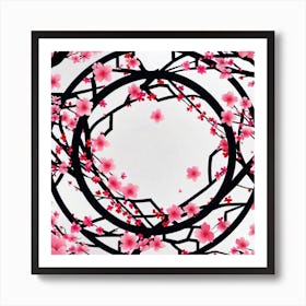 Cherry Blossoms In A Circle Art Print