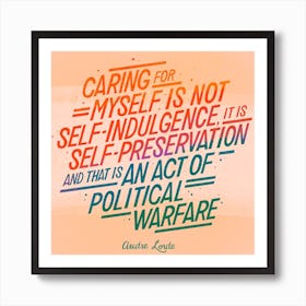 Caring Audre Lorde Square Art Print