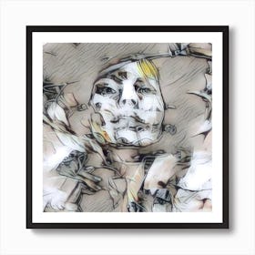 Woman Silver In Hat Art Print