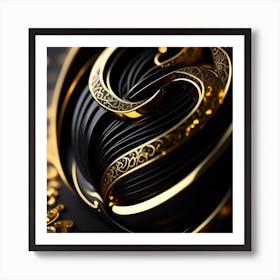 Gold And Black Art Print