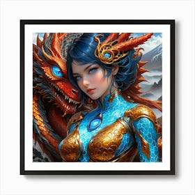 Dragon Girl hvd Art Print